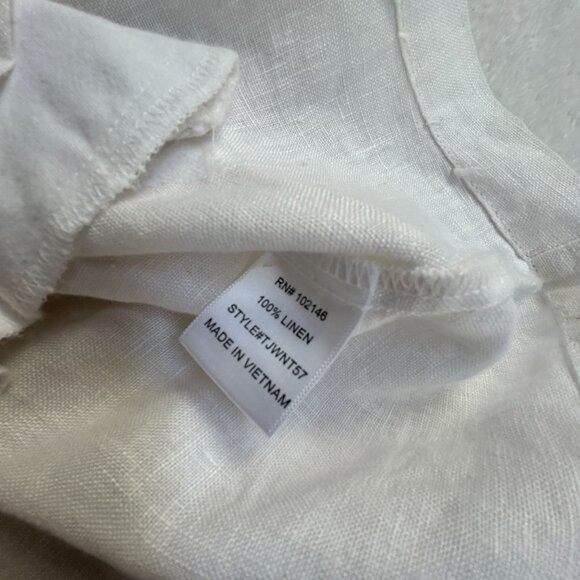 Michael Stars Womens Medium Linen Anorak Jacket Drawstring White Pockets Zip Up - Picture 4 of 9